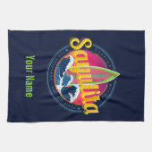 Sayulita Mexico Surfer  Wave Sunset Bigwave Theedoek (Horizontaal)