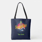 Sayulita Mexico Surfer Wave Sunset Bigwave Tote Bag (Achterkant)
