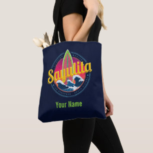Sayulita Mexico Surfer Wave Sunset Bigwave Tote Bag