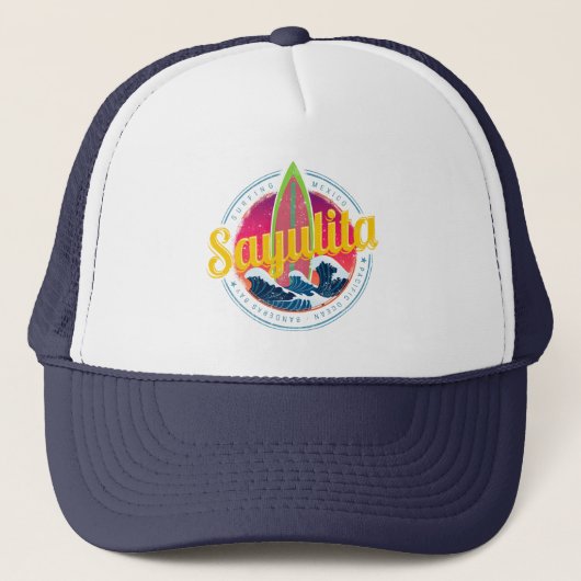 Sayulita Mexico Surfer  Wave Sunset Bigwave Trucker Pet (Voorkant)