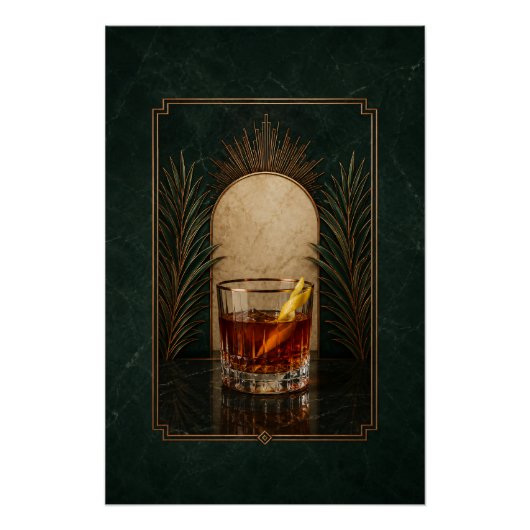 Sazerac Art Deco Poster | Bar Kunst (Voorkant)