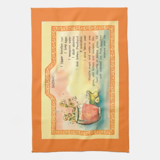 Sazerac cocktail recept theedoek (Verticaal)