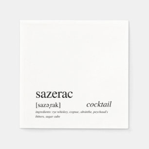 Sazerac Modern Quote Black Typography Cocktail Servet