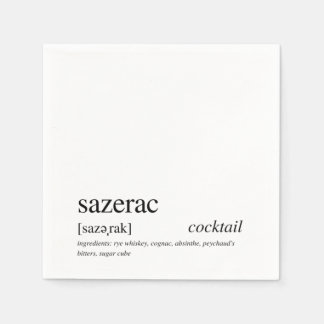 Sazerac Modern Quote Black Typography Cocktail Servet