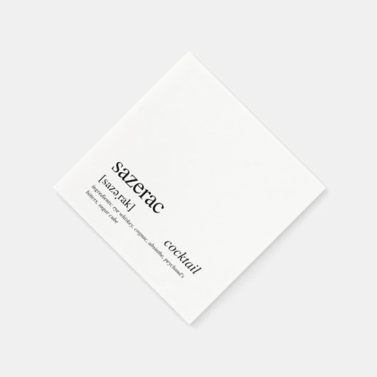 Sazerac Modern Quote Black Typography Cocktail Servet (Hoek)