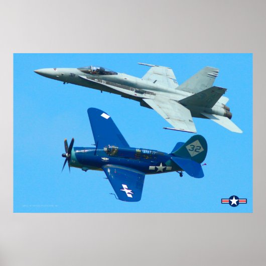 SB2C HELLDIVER en F/A-18C HORNET Poster (Voorkant)