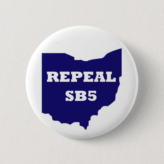 SB5-toets intrekken - blauw Ronde Button 5,7 Cm (Voorkant)