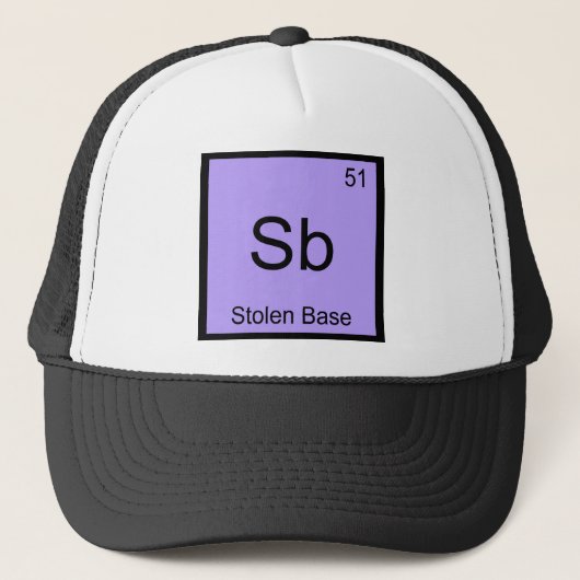 Sb - Gestolen honk Chemie Elementsymbool Honkbal Trucker Pet (Voorkant)