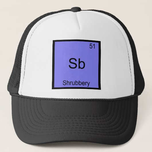 Sb - Heesterschap Grappige Chemie Element Symbool Trucker Pet (Voorkant)