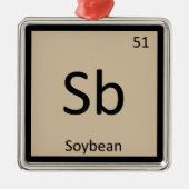 Sb - Periodiek Tabelsymbool voor de chemie van soj Metalen Ornament (Voorkant)
