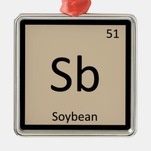 Sb - Periodiek Tabelsymbool voor de chemie van soj Metalen Ornament