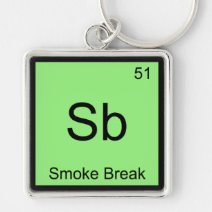 Sb - rookpauze Chemie Element Symbool T-shirt Sleutelhanger