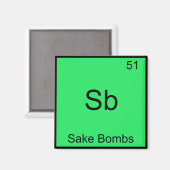 Sb - Sake Bombs Funny Chemistry Element Symbol T-s Magneet (Voorkant / Achterkant)
