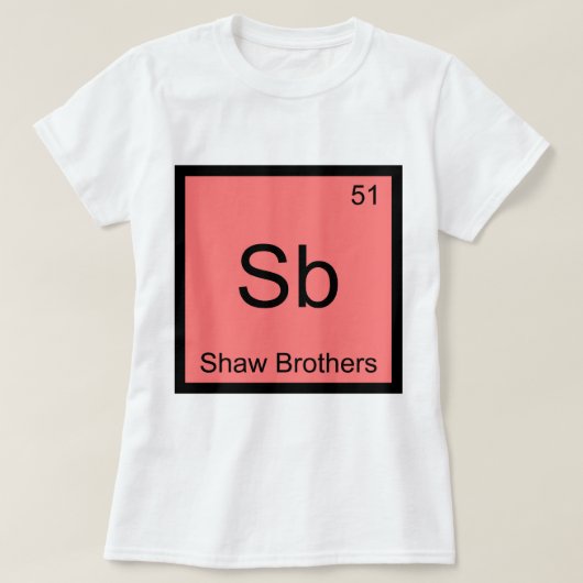 Sb - Shaw Brothers Chemie Element Symbool T-shirt (Design voorkant)