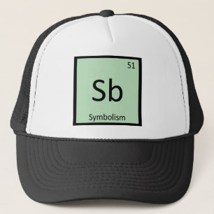 Sb - Symbolisme Kunst Chemie Periodiek Systeem Trucker Pet