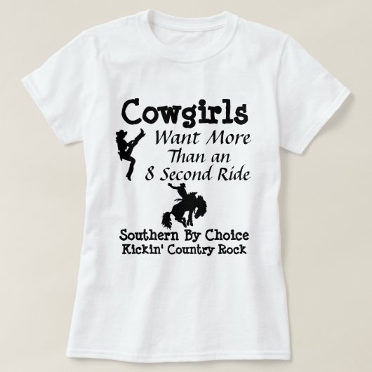 SBC Cowgirl Meer dan 8 seconden T-shirt (Design voorkant)