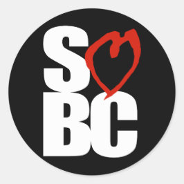 SBC Red Heart Black Ronde Sticker