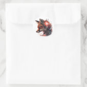 SBD6 Red Tech Fox Ronde Sticker (Tas)