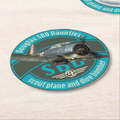 SBD Dauntless Ronde Kartonnen Onderzetter (Gebogen)
