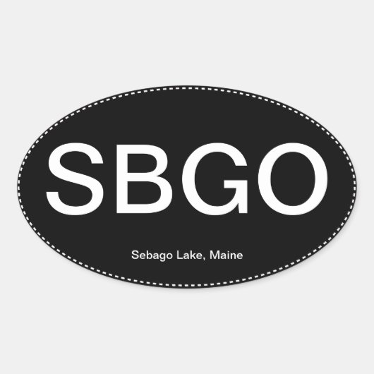 SBGO Sebago Lake Maine Oval Bumpersticker Ovale Sticker (Voorkant)