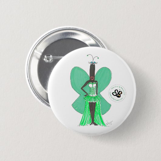 SBM Pseudo Celeb Green Ruffle Mode Button Pin (Voorkant /achterkant)