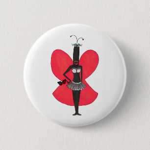 SBM Pseudo Celeb Red/Black Bikini Mode Pin Ronde Button 5,7 Cm