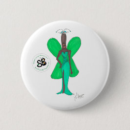 SBM Pseudo Celebrity Green Glam Mode Button Pin
