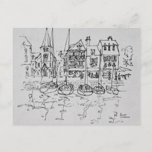Sboten in de haven van Honfleur   Normandië, Frank Briefkaart