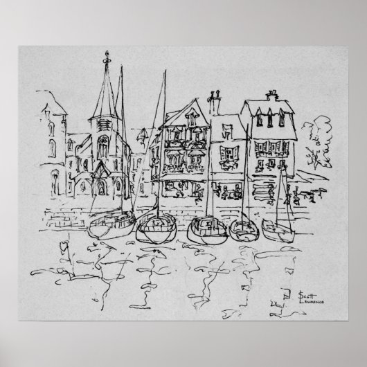 Sboten in de haven van Honfleur | Normandië, Frank Poster (Voorkant)