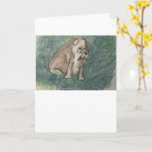 SBulldog Hond Wenskaart Kaart (Gele Bloem)