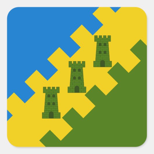 SC A Polderslot Populaire badge Vierkante Sticker (Voorkant)