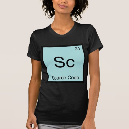 Sc - Broncode Grappig Chemie Elementsymbool T T-shirt (Voorkant)
