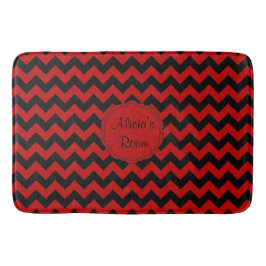SC Chevron Bath Mat-Red-Black Badmat
