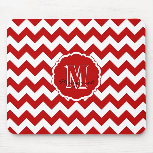 SC Chevron Muismat-rood en wit Muismat (Voorkant)