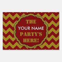 SC Chevron Party Sign, Maroon en Gold
