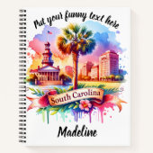 SC landschap met palm en skyline Notitieboek (Voorkant)