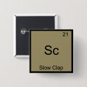 Sc - Langzaam Klappen Funny Chemie Elementsymbool  Vierkante Button 5,1 Cm (Voorkant /achterkant)