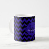 SC Monogram Chevron, Blue-Black-Coffee Mok (Voorkant links)