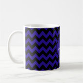 SC Monogram Chevron, Blue-Black-Coffee Mok (Links)