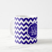SC Monogram Chevron, Blue-White Lt-Coffee Mok (Voorkant links)