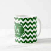 SC Monogram Chevron, Mok met groen-wit-koffie (Voorkant rechts)