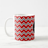 SC Monogram Chevron, Mok met rood-wit-zwart-koffie (Links)