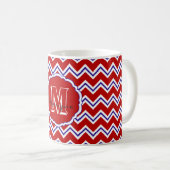 SC Monogram Chevron, Mok rood-wit-blauw-koffie (Voorkant rechts)