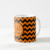 SC Monogram Chevron, Oranje-Black-Coffee Mok (Voorkant rechts)