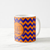 SC Monogram Chevron, Oranje-Blue-Coffee Mok (Voorkant rechts)