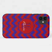 SC Monogram Chevron, Red-Blue iPhone 5/5s Hoesje (Achterkant (horizontaal))