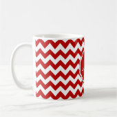 SC Monogram Chevron, Red-White-Coffee Mok (Links)