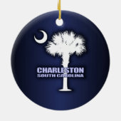 SC Palmetto & Crescent (Charleston) Keramisch Ornament (Achterkant)