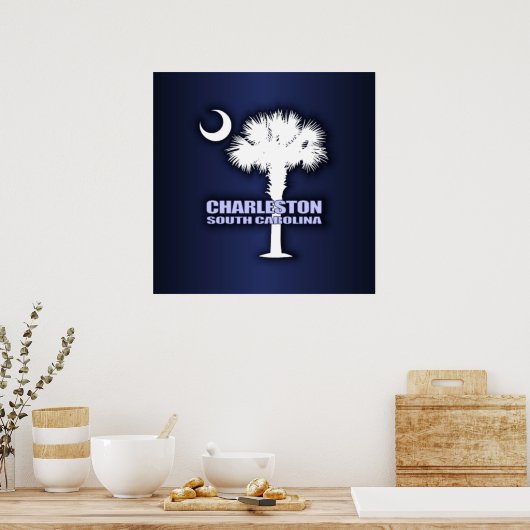 SC Palmetto & Crescent (Charleston) Poster (Keuken)