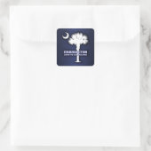 SC Palmetto & Crescent (Charleston) Vierkante Sticker (Tas)